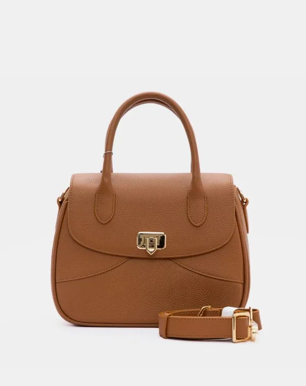 Trapezoid Leather Handbag 9TNBH171