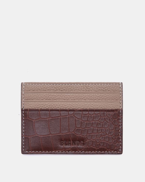 Slim Croc-Embossed Card Holder 7VNDB95